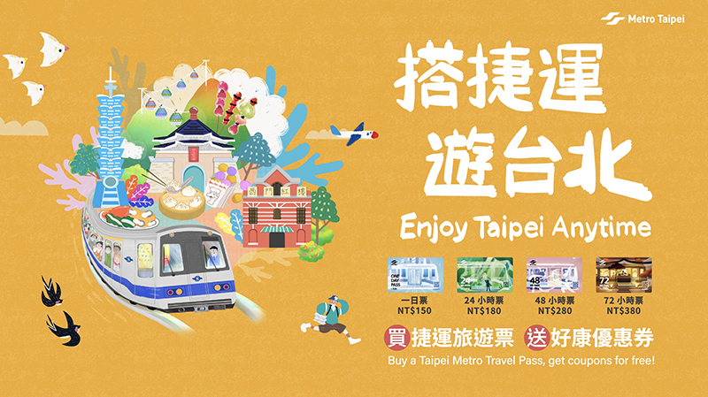 【搭捷運遊台北】買台北捷運旅遊票．送好康優惠券